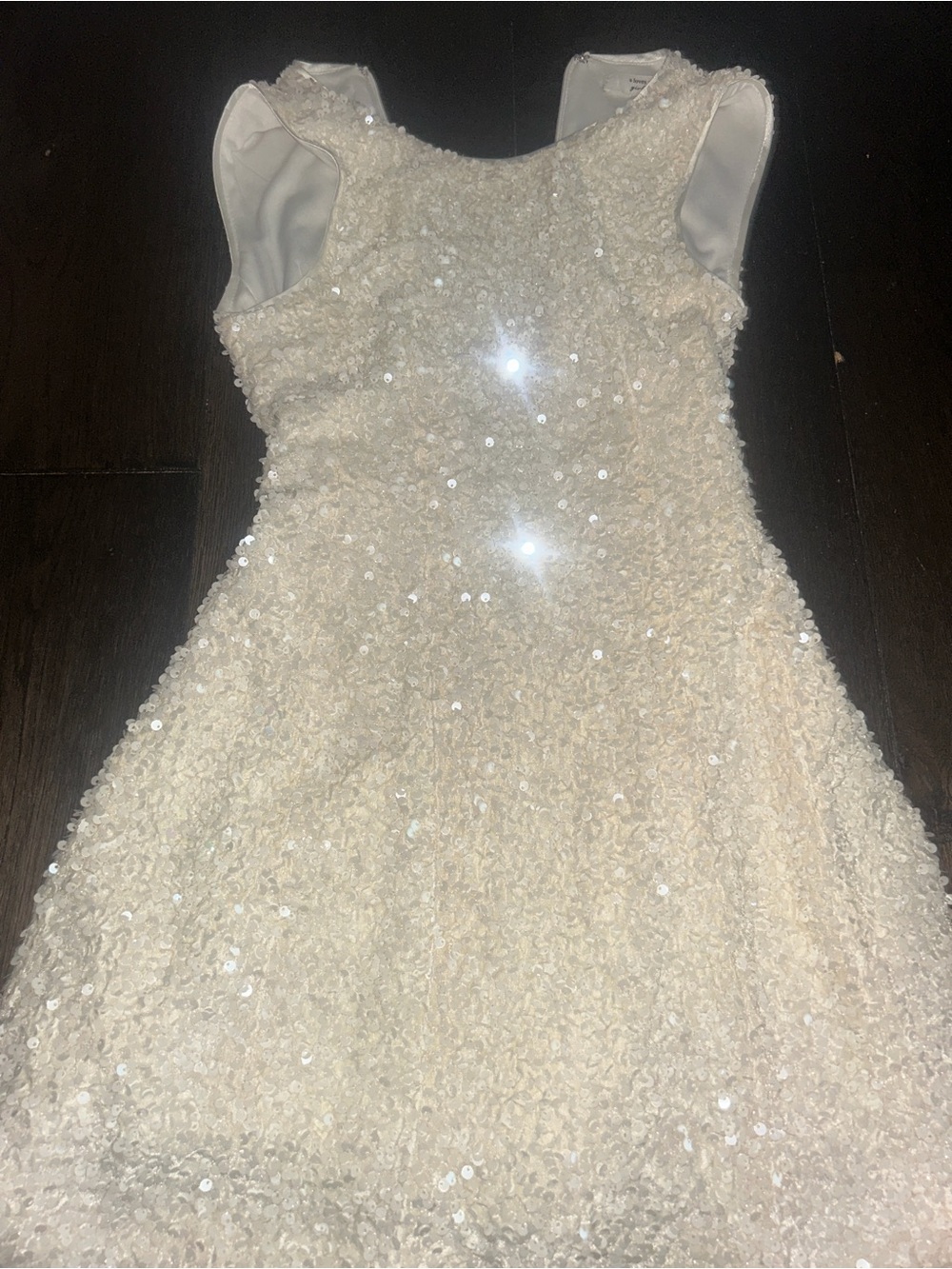 Sleeveless Ivory Sequin Mini Dress